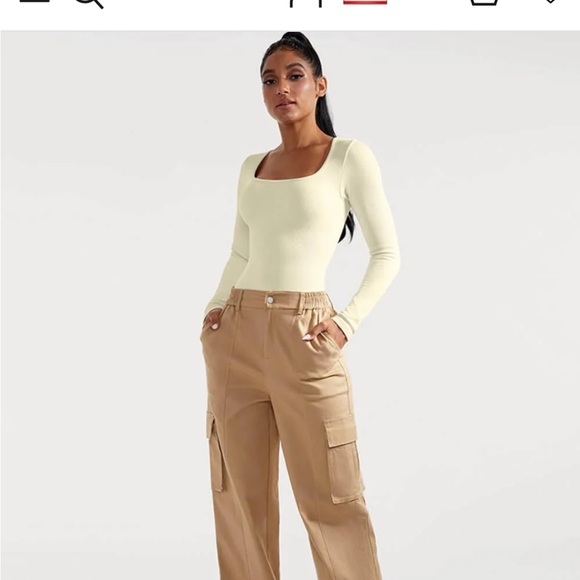 New Mooslover Ribbed Solid Color Tummy Control Long Sleeve Seamless Bodysuit - Picture 8 of 12